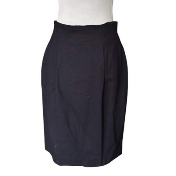 Valerie Stevens Dresses & Skirts - Vintage Valerie Stevens Petites Y2K‎ 90s 100% Wool pleated black skirt sz 10P